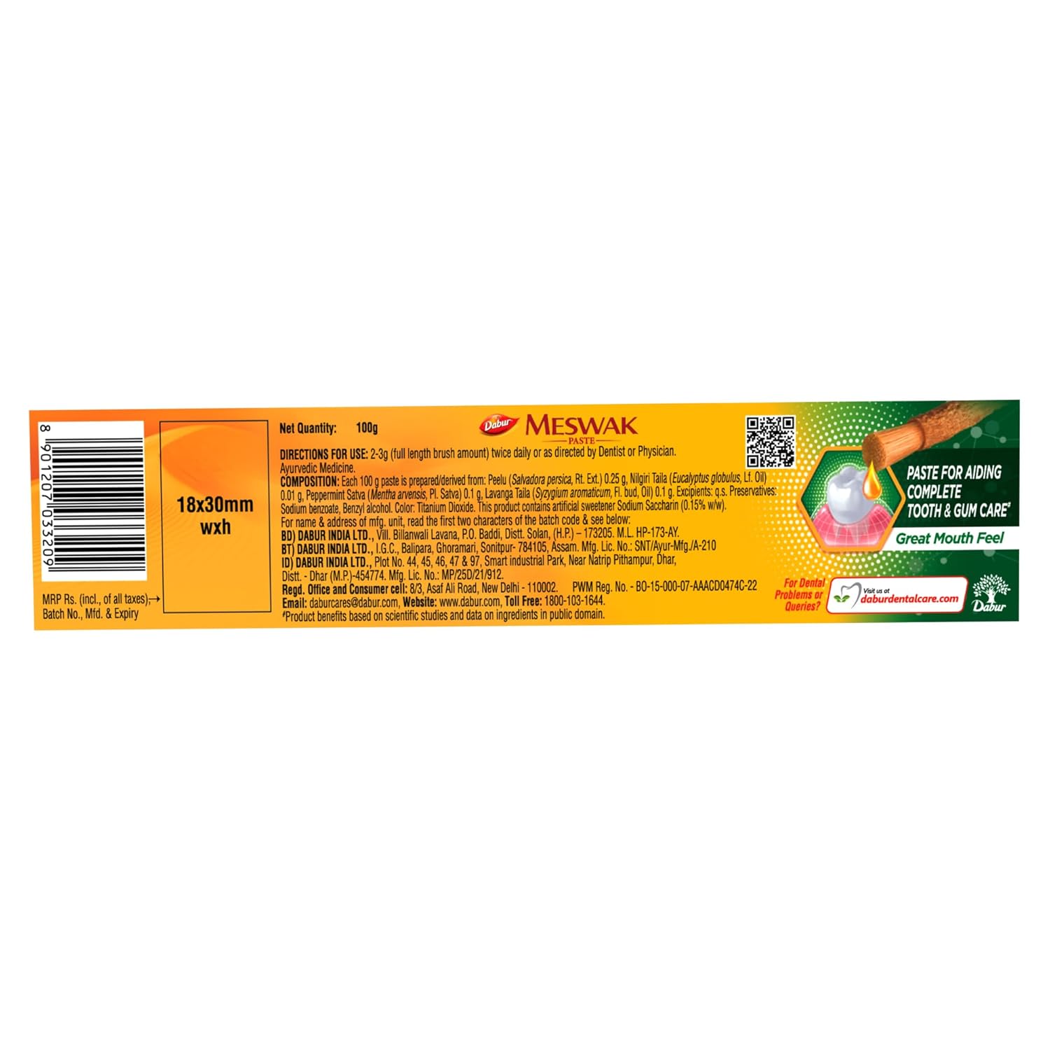 Dabur Meswak Toothpaste - 100 gm