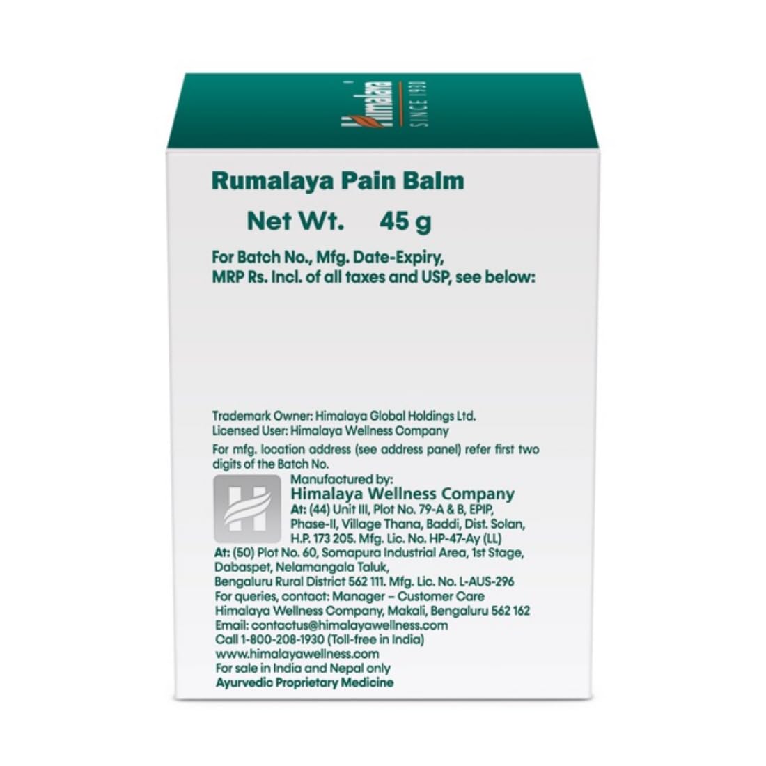 Himalaya Herbals Rumalaya Pain Balm - 45 gm