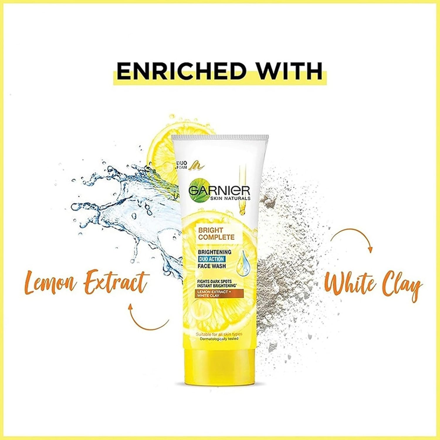 Garnier Bright Complete Brightening Duo Action Face Wash - 100 gm