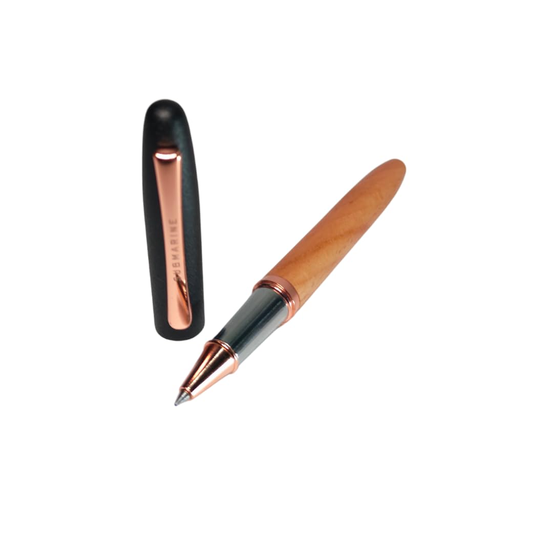 Submarine 1597 Premium Roller Pen Wooden Finish with Matte Black Cap