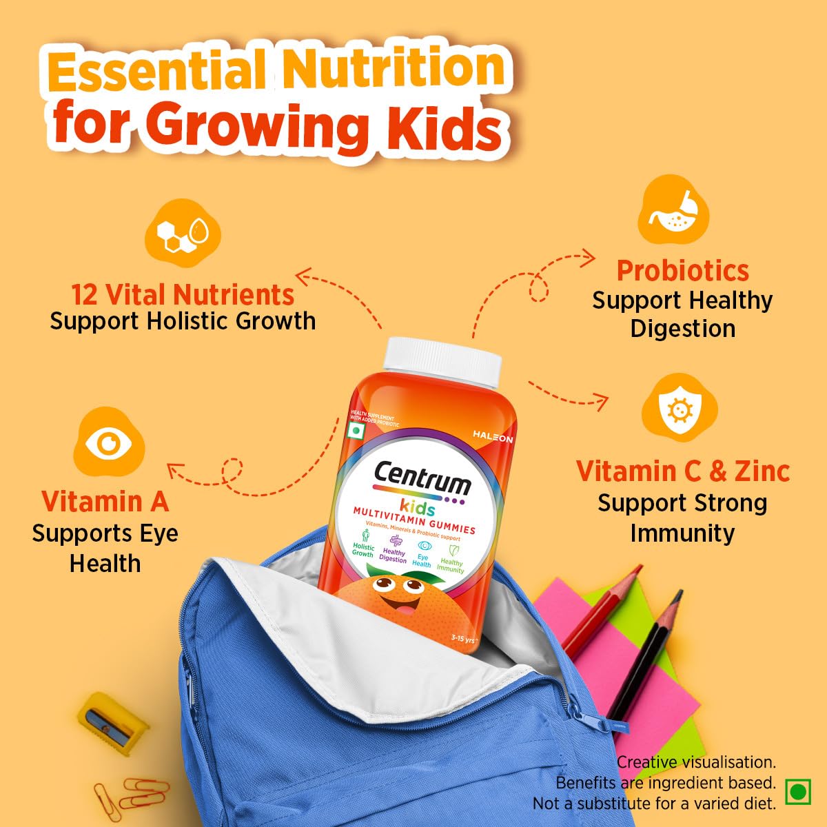 Centrum Kids- Multivitamin Gummies for Kids ,  Veg - 50 gummies