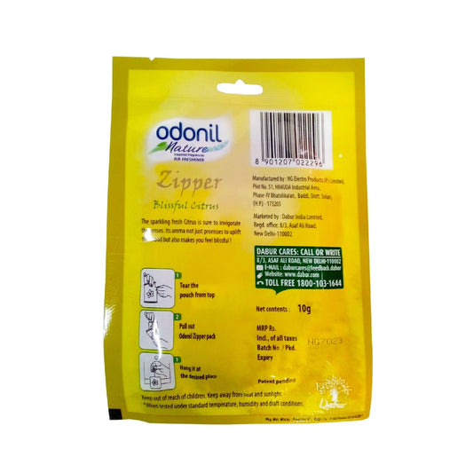 Odonil Nature Zipper Air Freshener - Blissful Citrus, 10g Pack
