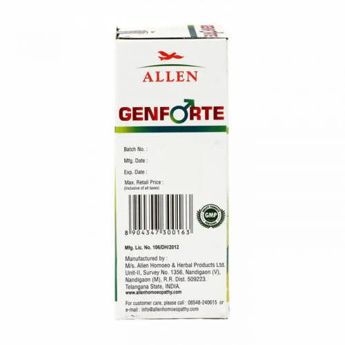 Allen Homeopathy Genforte Male Tonic - 100 ml