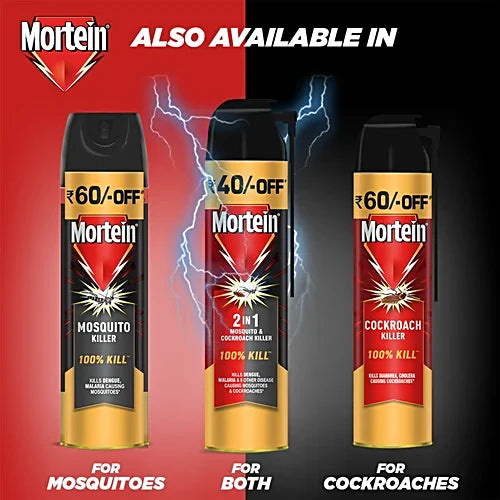 Mortein Mosquito & Fly Killer Spray - Fresh Fragrance, 100% Kill Guarantee, 250 ml Bottle