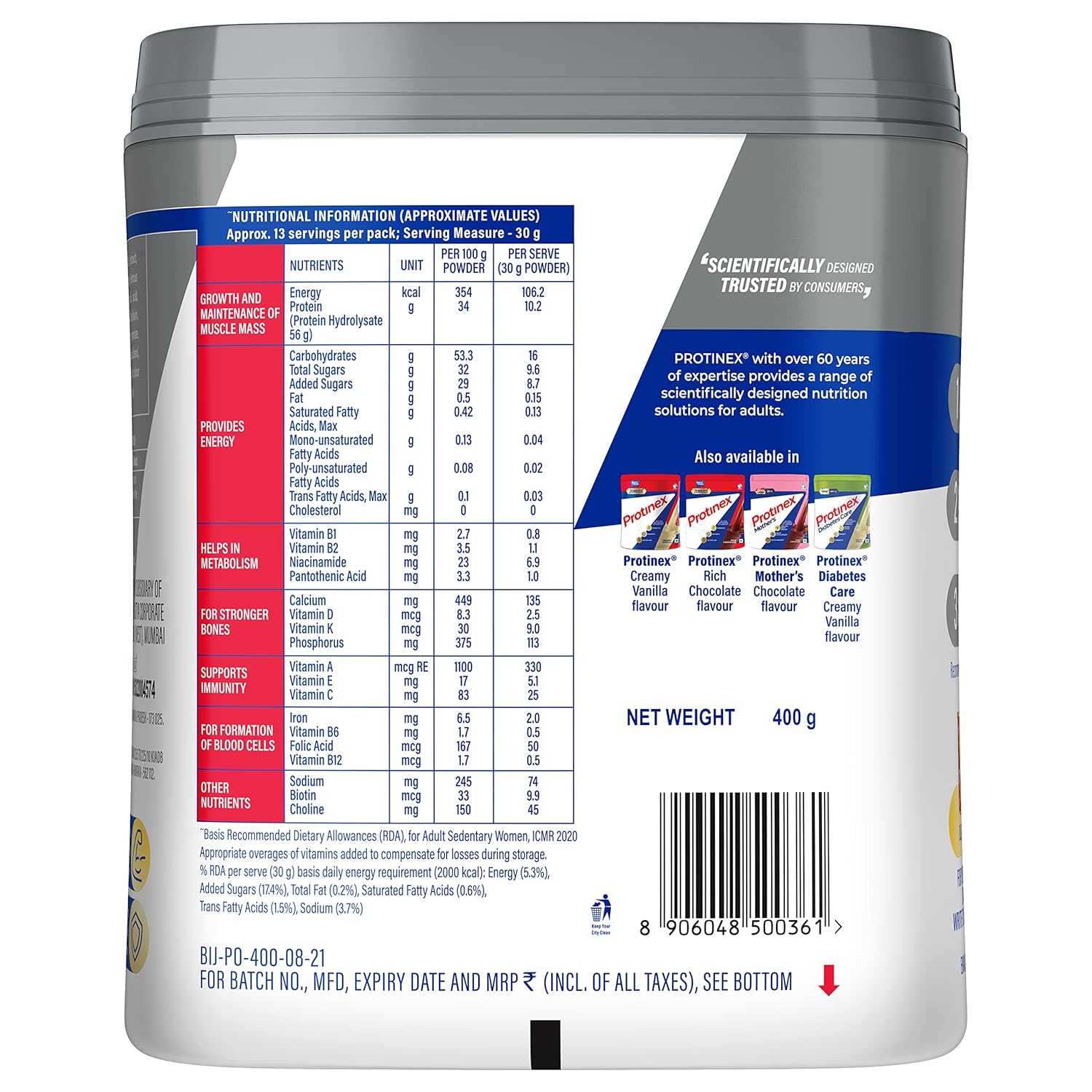 Protinex Nutritional Protein Rich Mix For Adults Original, 400gm