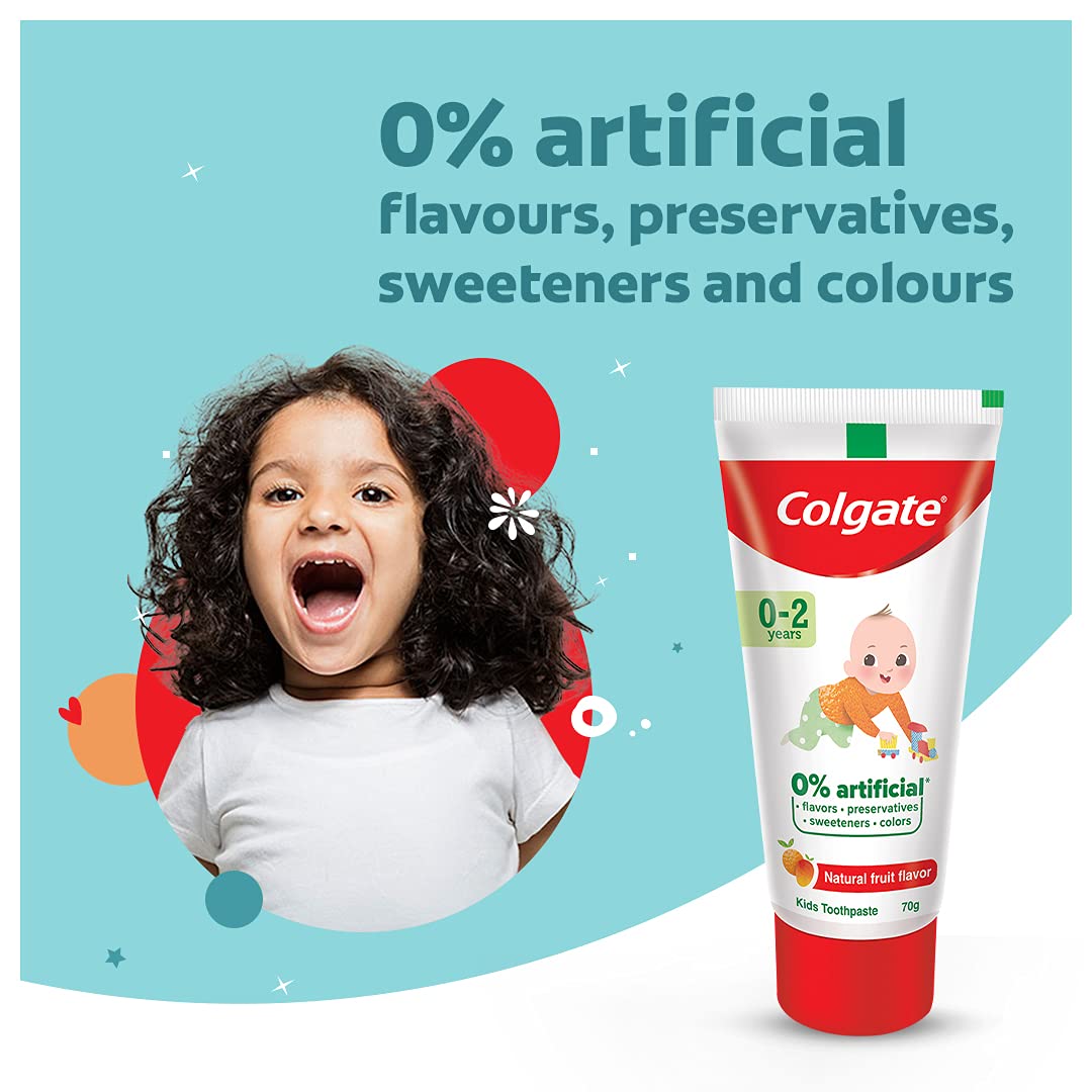 Colgate Toothpaste for Kids (0-2 years), Natural Fruit Flavour, 70gm