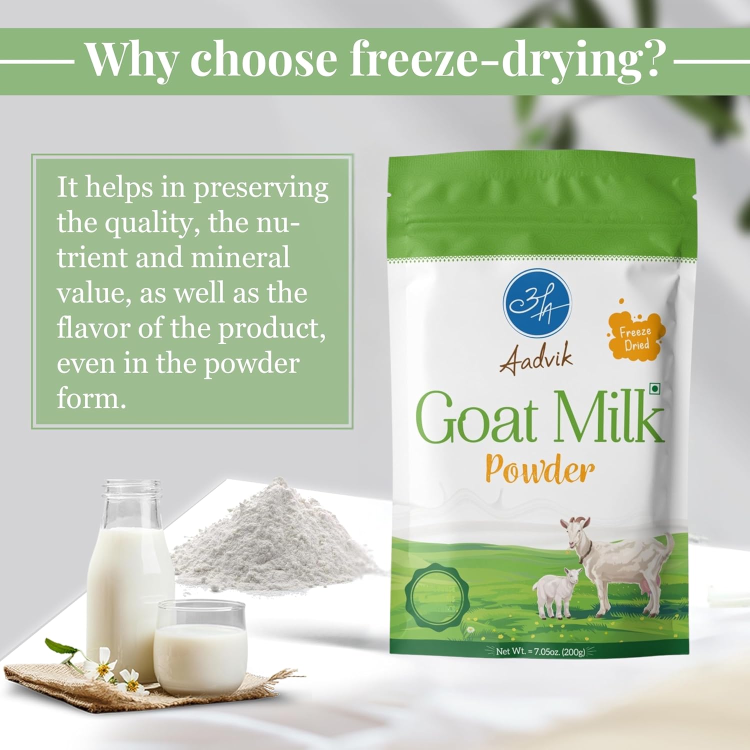 Aadvik Goat Milk Powder - 200 Gm