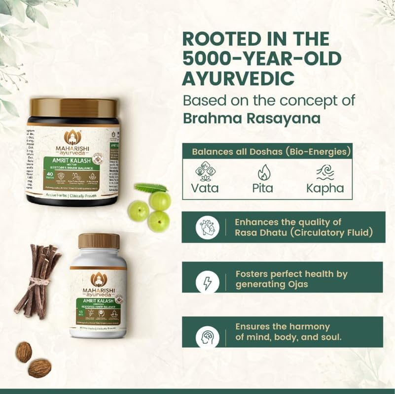 Maharishi Ayurveda Amrit Kalash | 600g Nectar + 60 Tablets