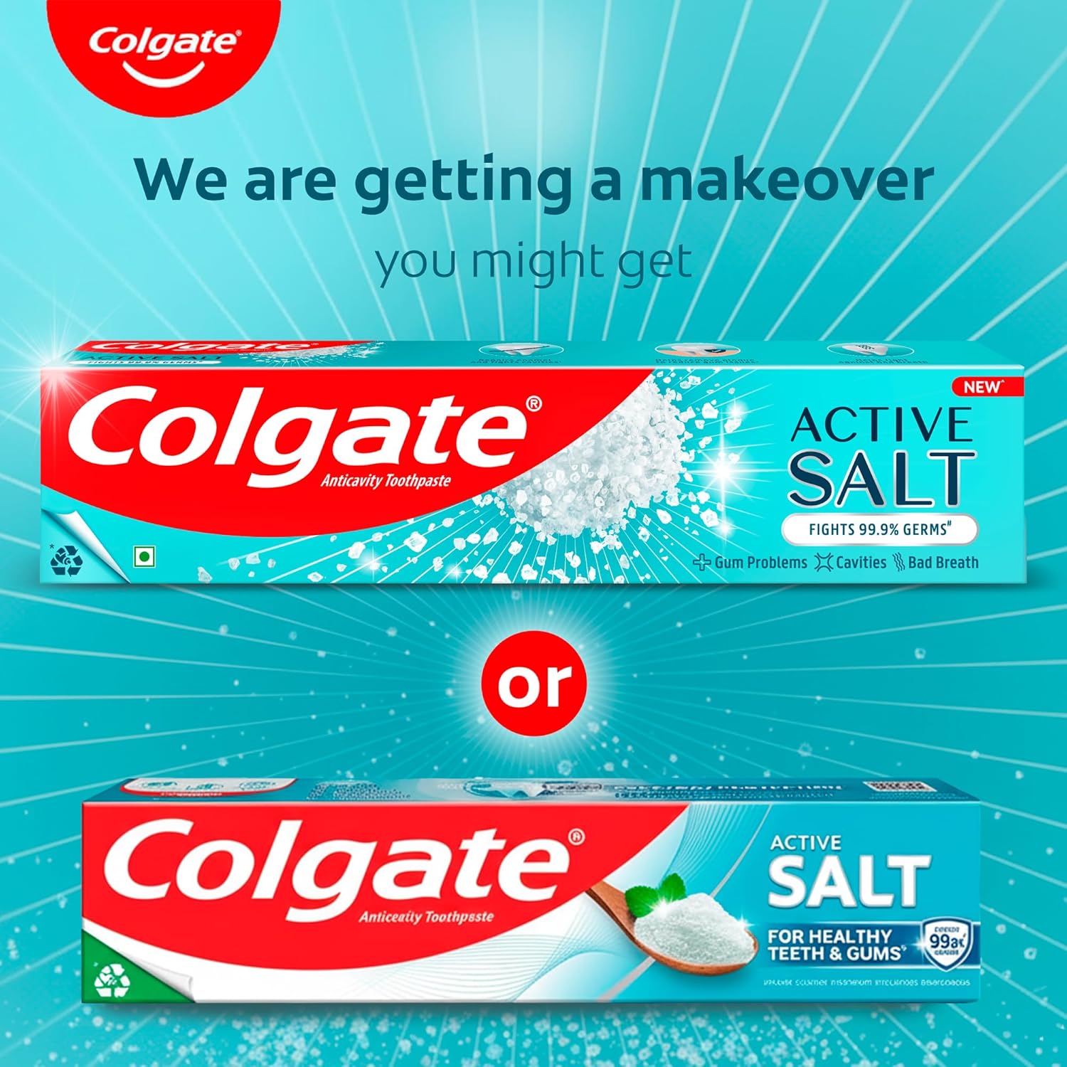 Colgate Active Salt Toothpaste, Germ Fighting Gum Care Toothpaste, 200g