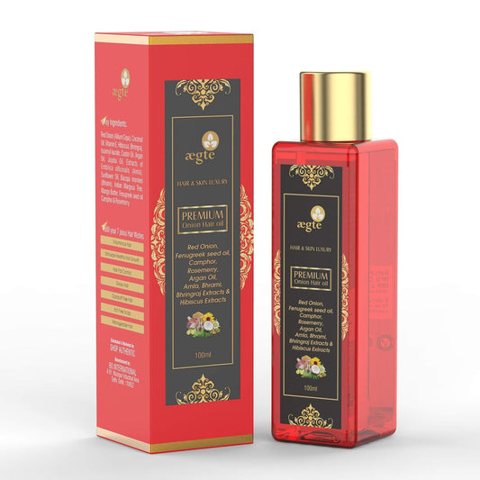 Aegte Organic Onion Hair Oil (100 ml) For Hair Growth And Hair Fall Control With Red Onion Extract