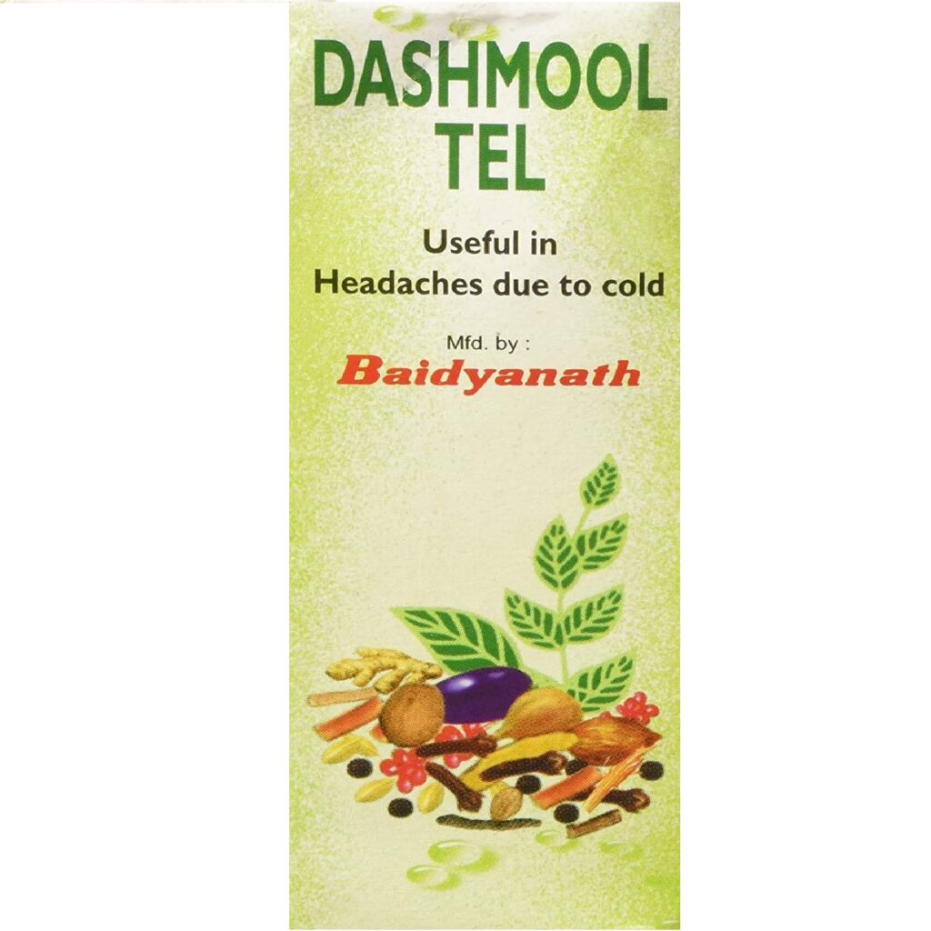 Baidyanath Dashmool Tel – 50 ml For earaches, otorrhea, nose and throat infections, unilateral headaches, sinusitis and migraines