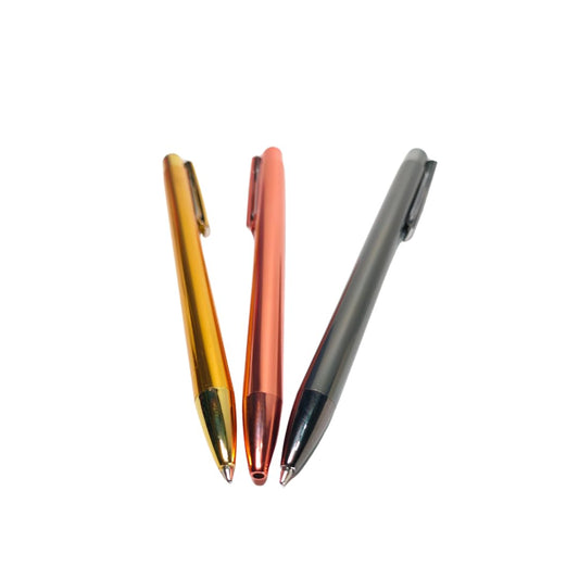 Submarine 725 Black Color Body With Black And Silver Line Checked Cap With Silver Clip Fine Tip Twist Type Ball Pen