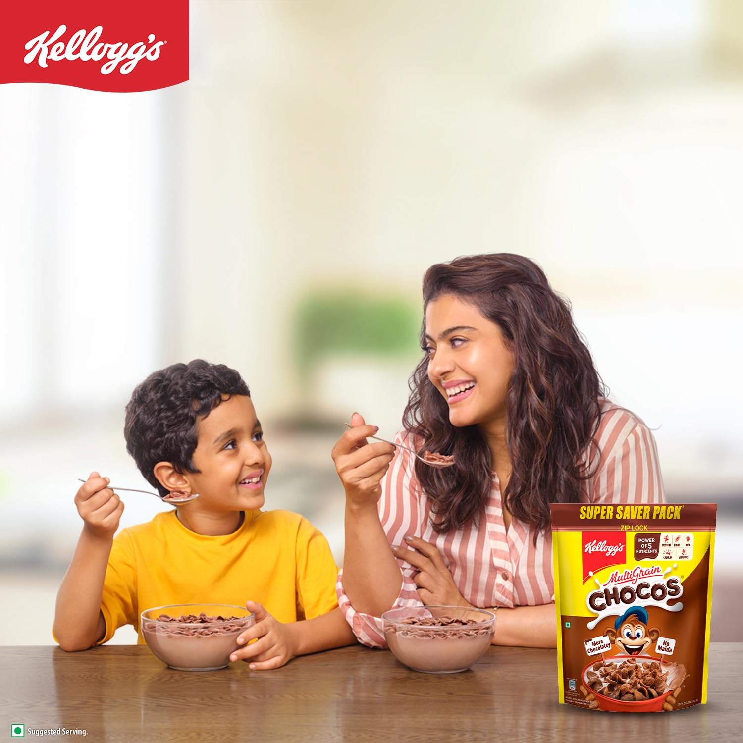 Kellogg's Multigrain Chocos For Kids, Power Of 5 Nutrients Protein, Fibre, Iron, Calcium, Vitamins - 1.05 kg