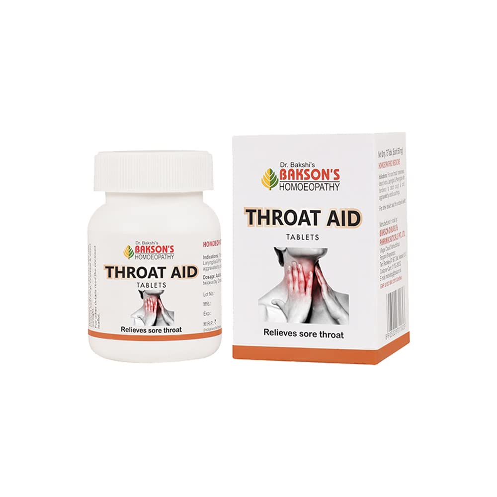 Bakson's Homeopathy Throat Aid Tablets - 75 tabs - Pack of 1