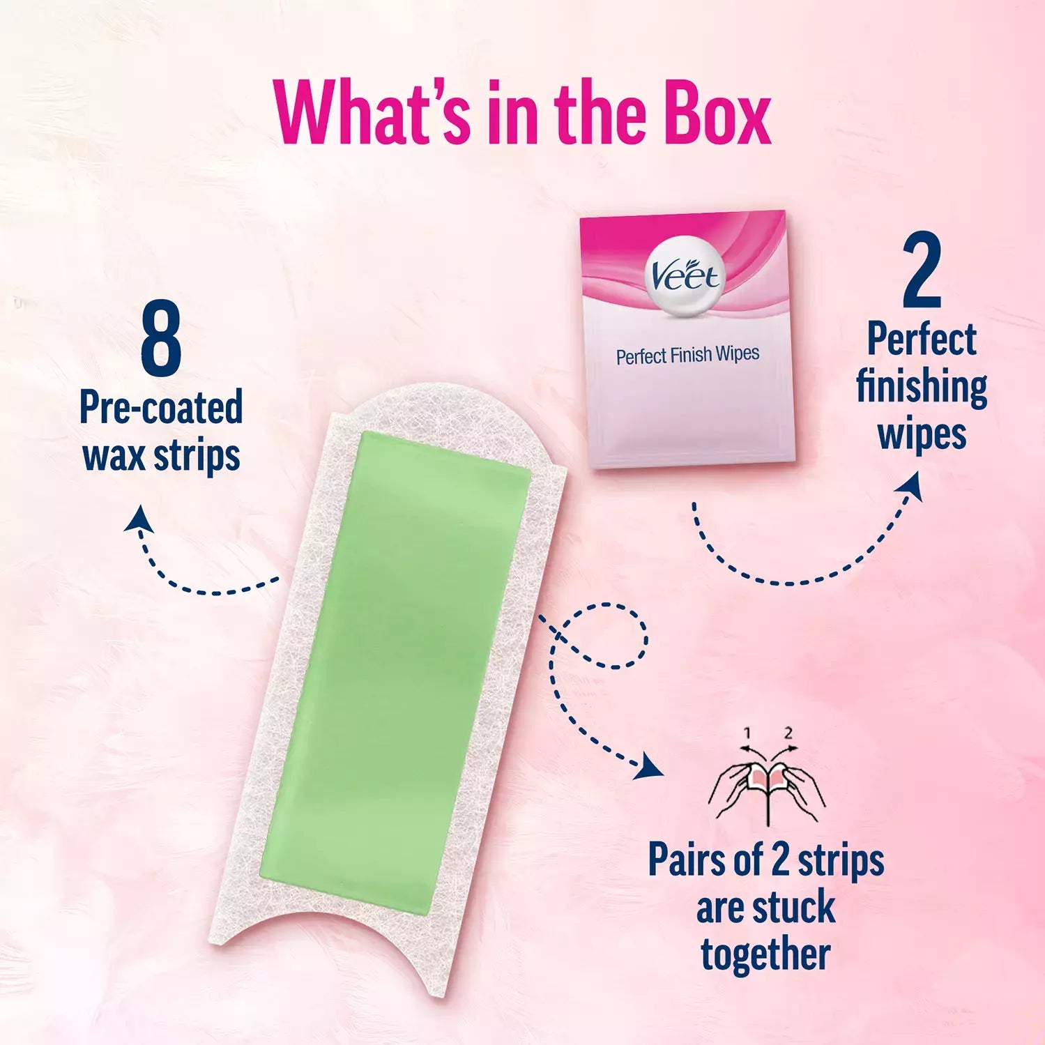 Veet Instant Wax Strips For Dry Skin Box Of 8