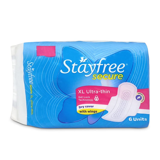 Stayfree Secure Xl 6 Ultra Thin Sanitary Napkins With Wings