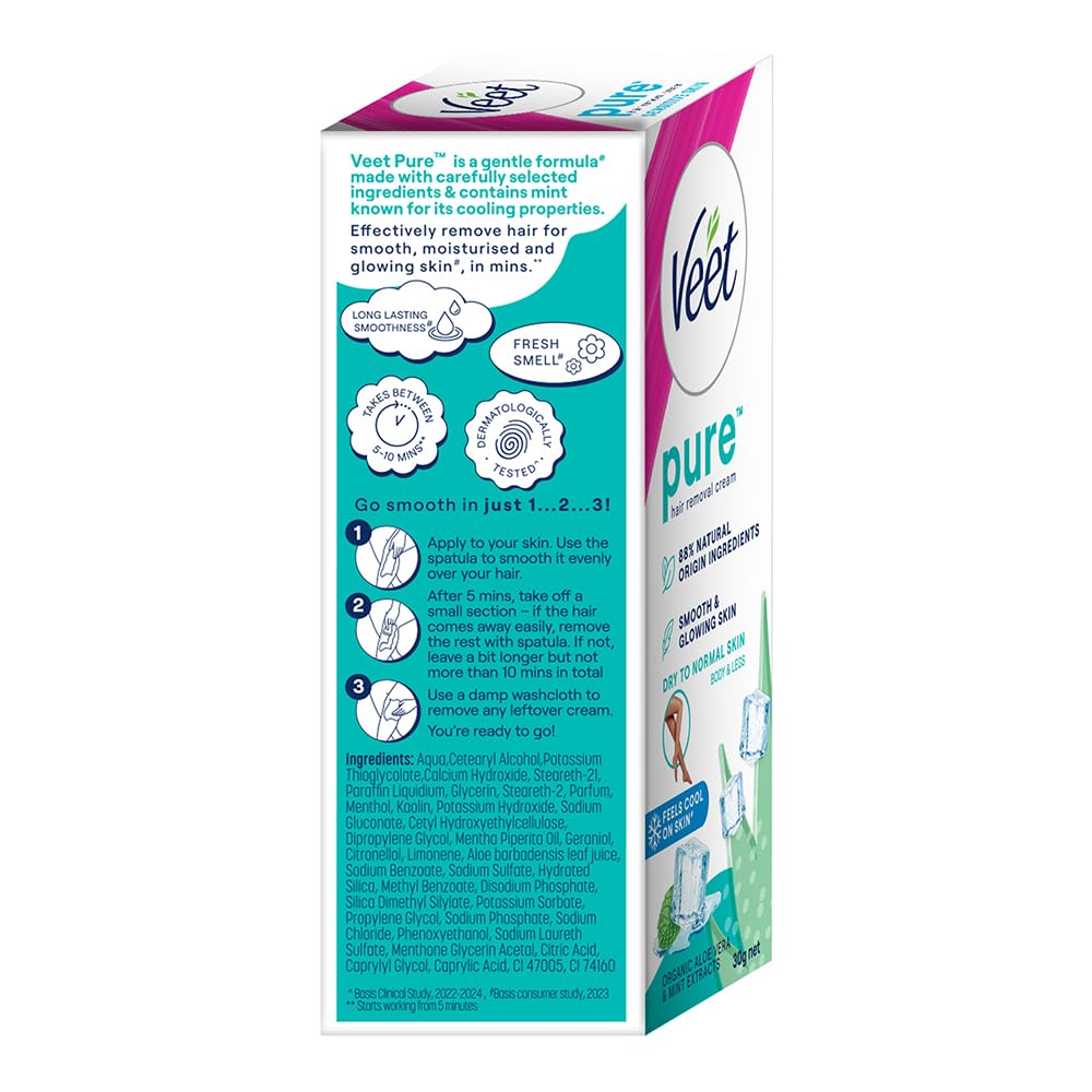 Veet Pure Hair Removal Cream for Women| Dry to Normal Skin - 30g