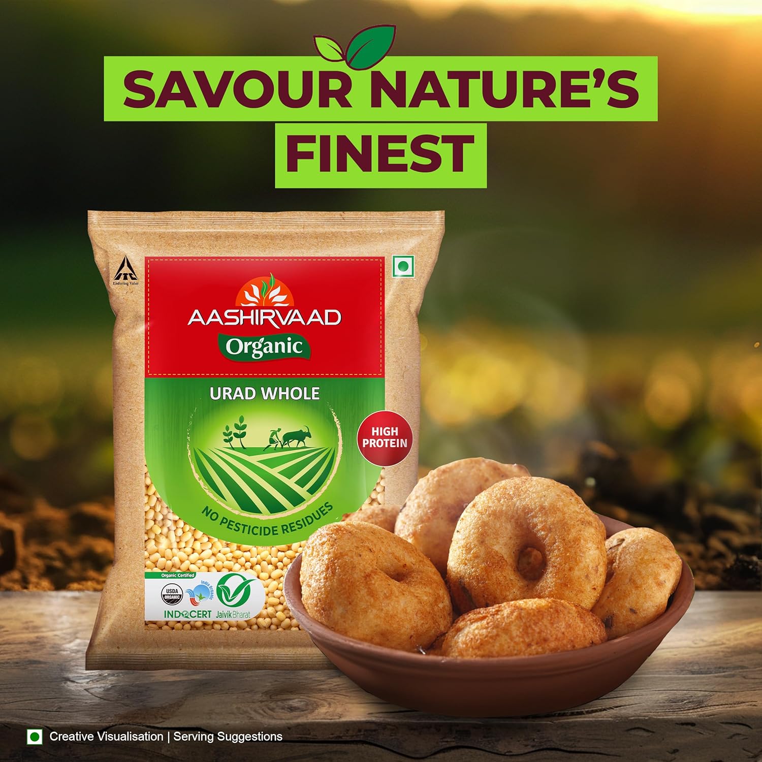 Aashirvaad Organic Urad Dal (Whole) - 1 kg