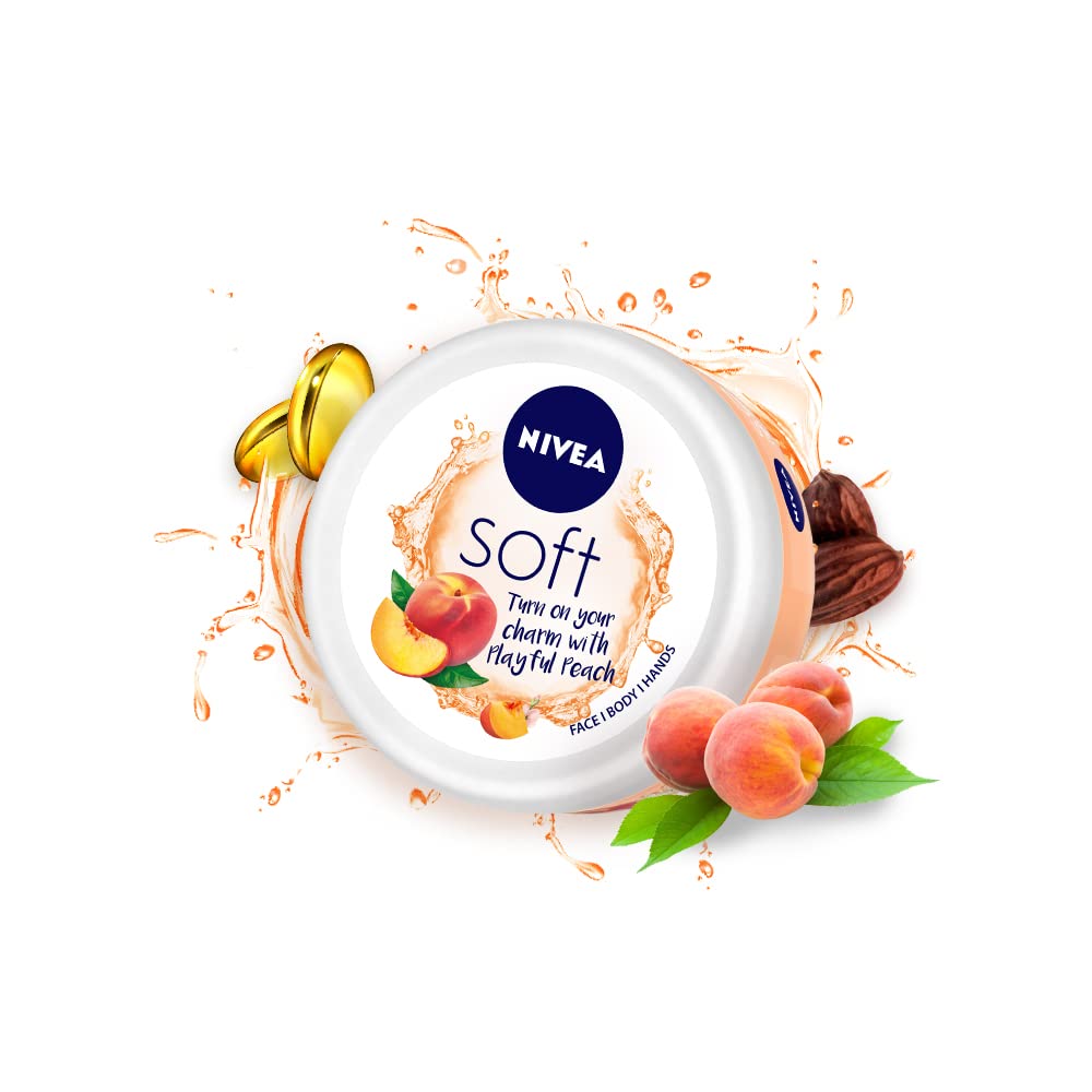 Nivea Soft Light Moisturizer Cream Playful Peach - 100 ml
