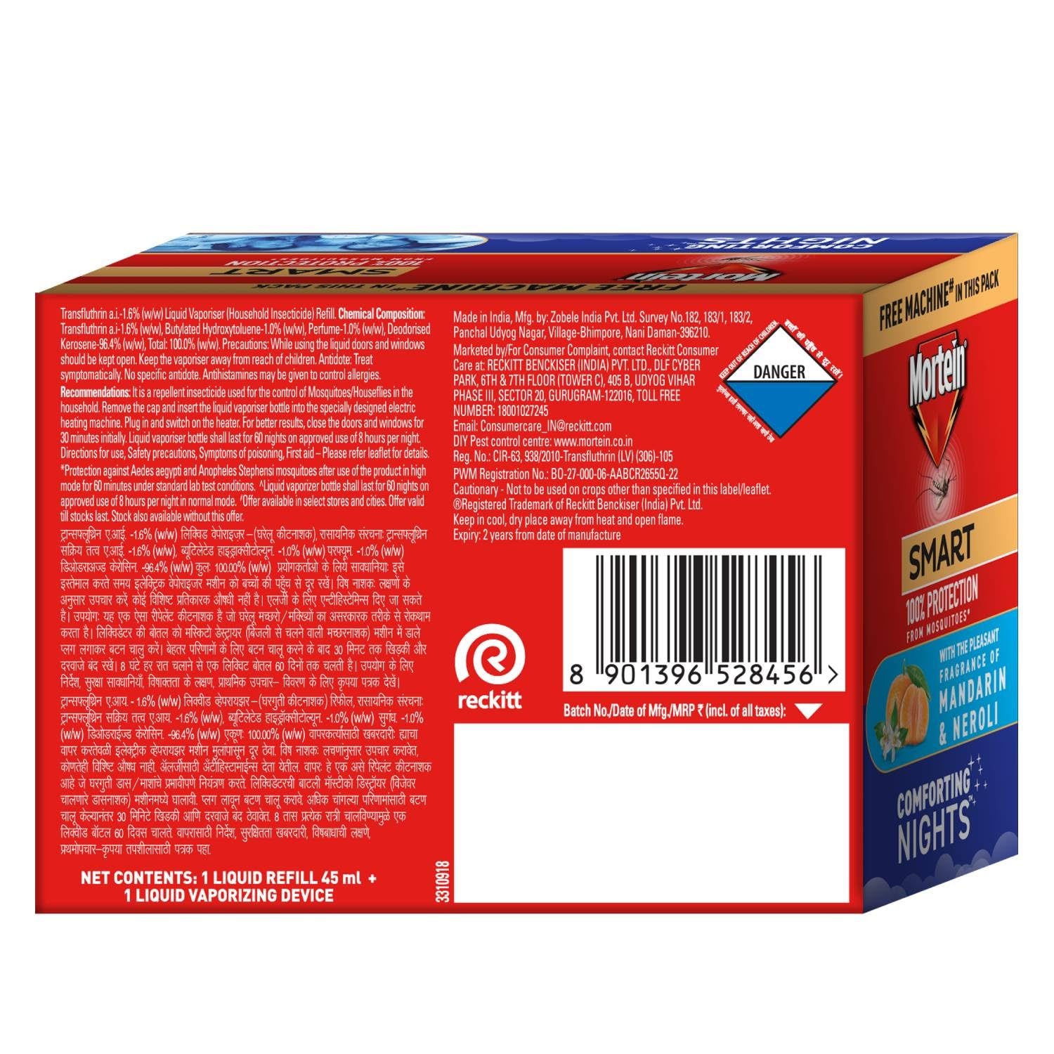 Mortein Insta5 Combo Machine with Refill, 45 ml