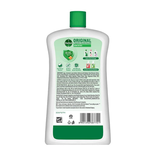Dettol Liquid Handwash Bottle - Original Hand Wash- 875ml |
