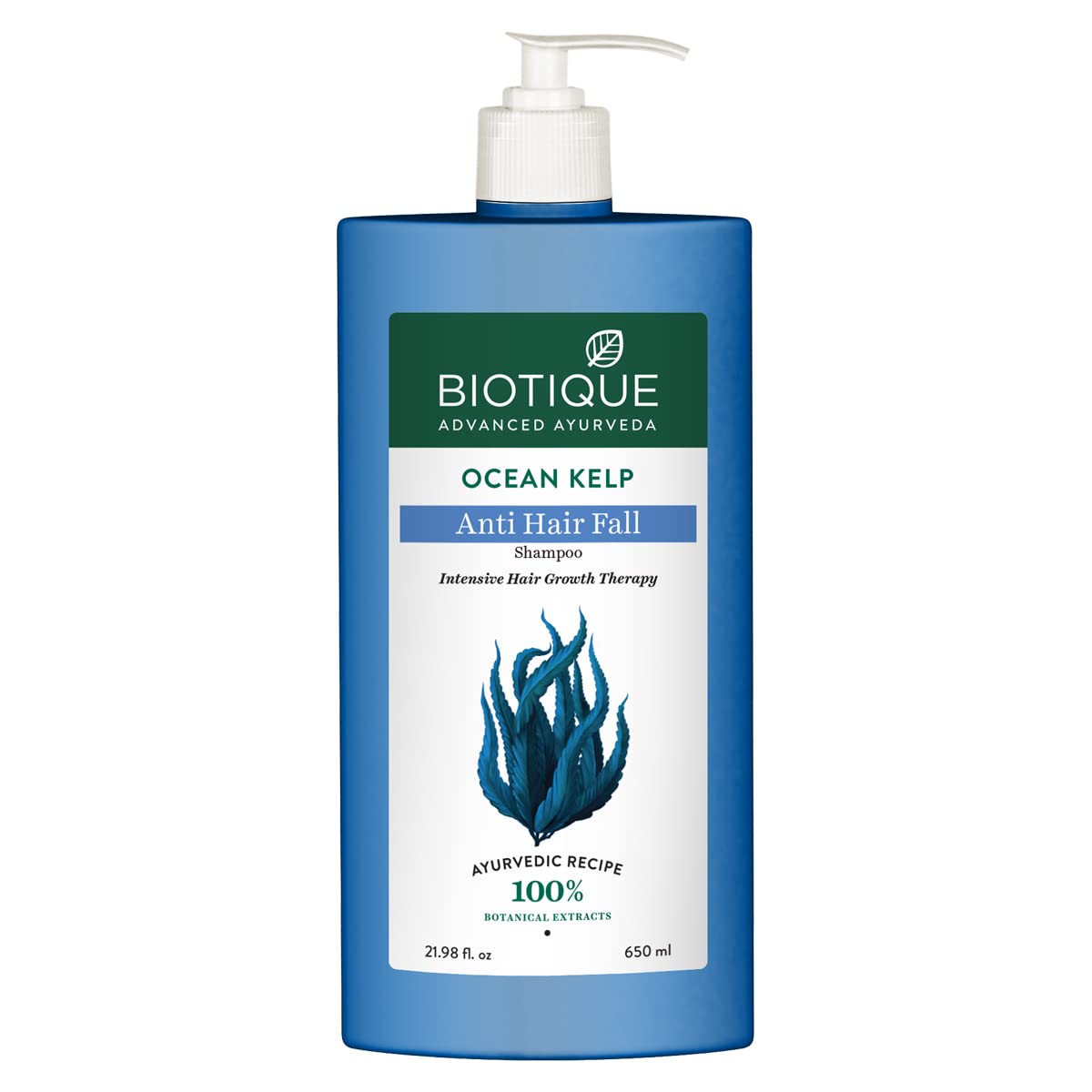 Biotique Ocean Kelp Anti Hairfall Shampoo | Intensive Hair Growth Therapy| Anti Hairfall Shampoo that Maintains Shine | 650ml
