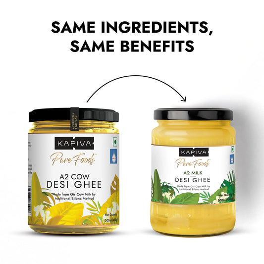 Kapiva A2 Desi Cow Ghee | Pure and Natural Ghee From A2 Cow Milk | Organic Cow Ghee - 500 gm