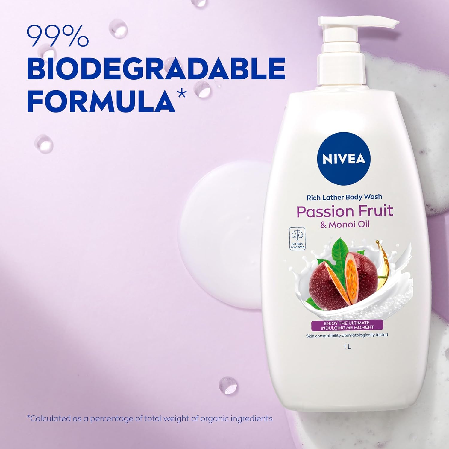 Nivea Passion Fruit & Monoi Oil Shower Gel - 1 L