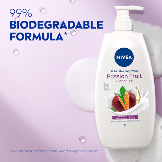 Nivea Passion Fruit & Monoi Oil Shower Gel - 1 L
