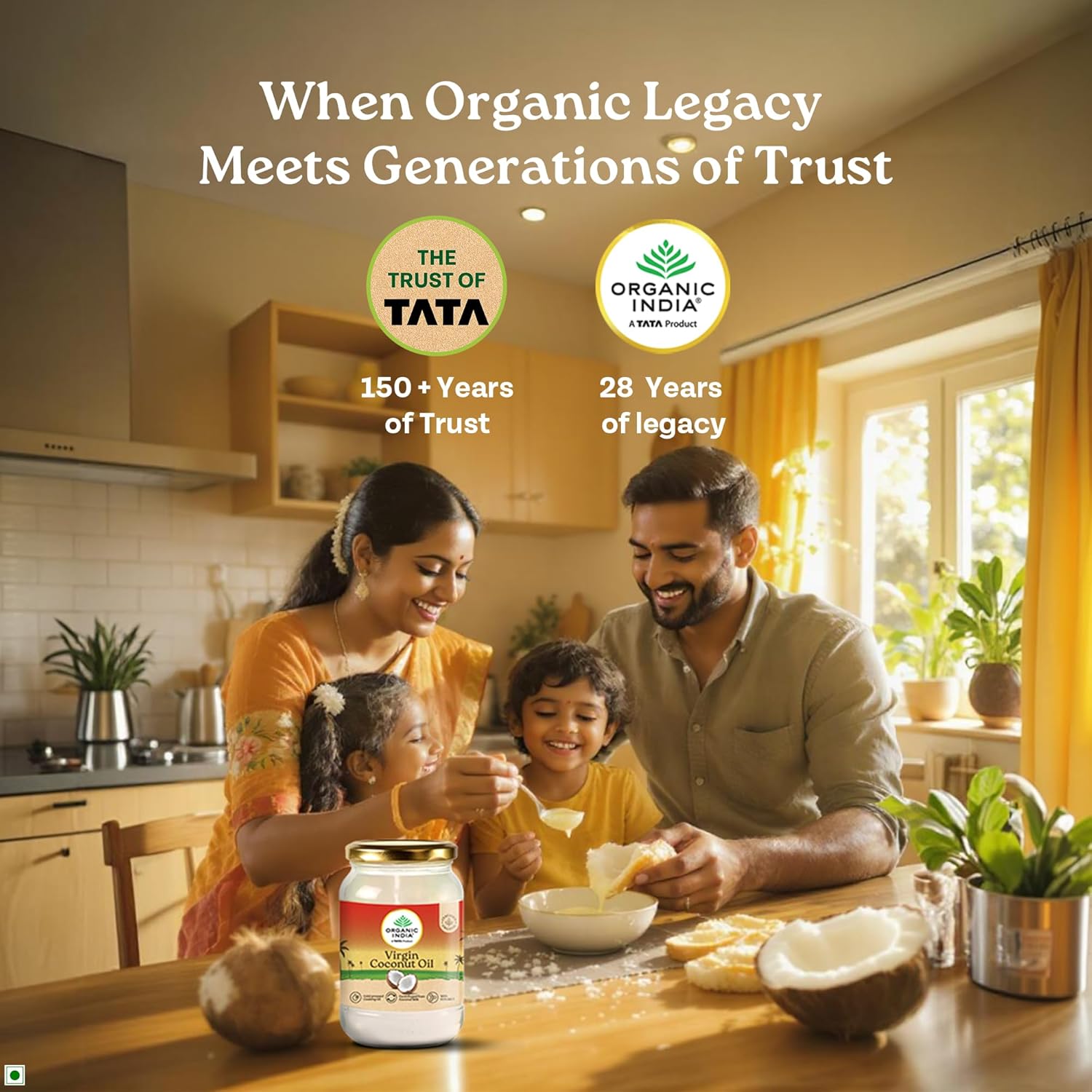 Organic India Virgin Coconut Oil 500ml, Certified Organic, Lab Tested on 600+ Parameters