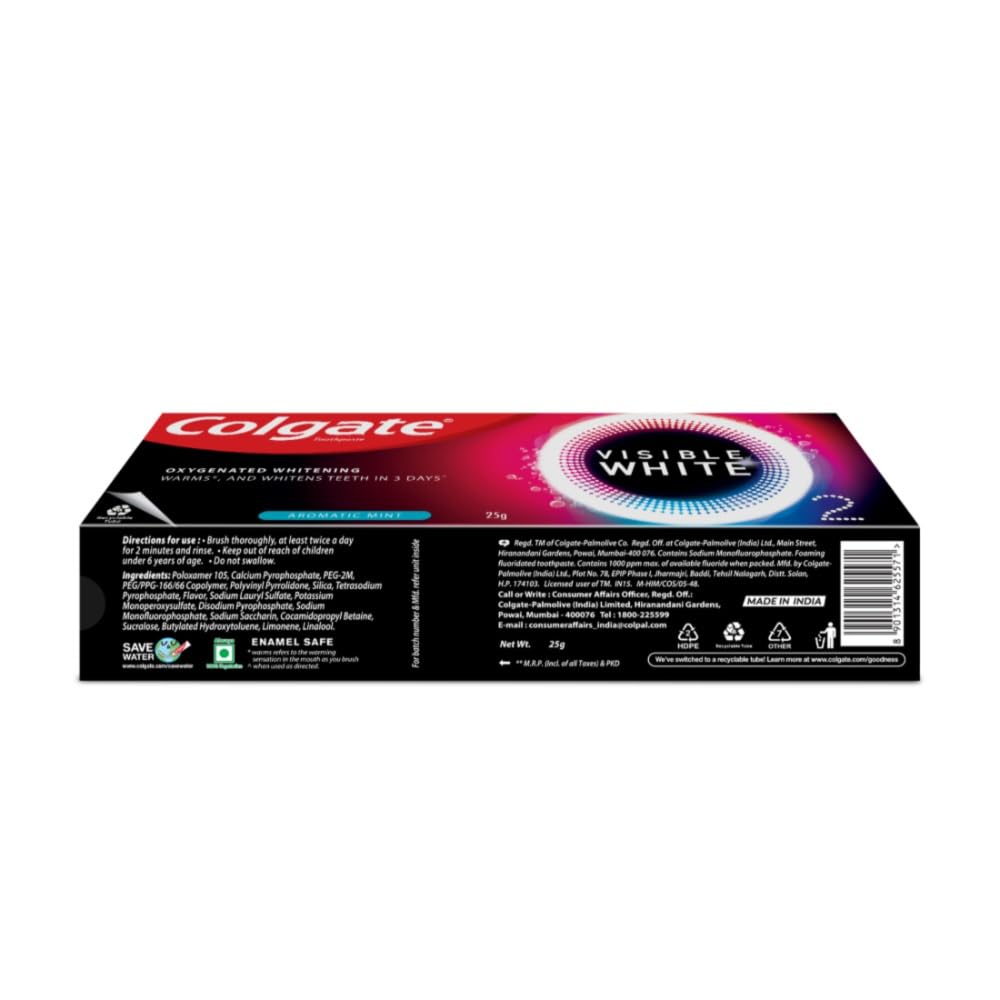 Colgate Visible White O2, Teeth Whitening Toothpaste (25g)