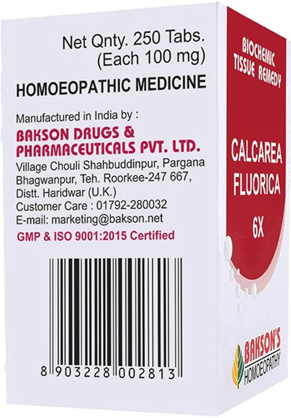 Bakson's Homeopathy Calcarea Fluorica Tablets - 25 gm - 6X