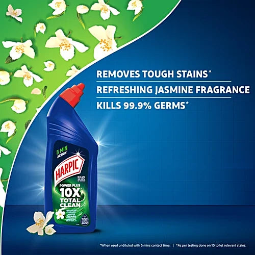 Harpic Power Plus 10x Max Clean Disinfectant Toilet Cleaner - Joyful Jasmine, 1 L