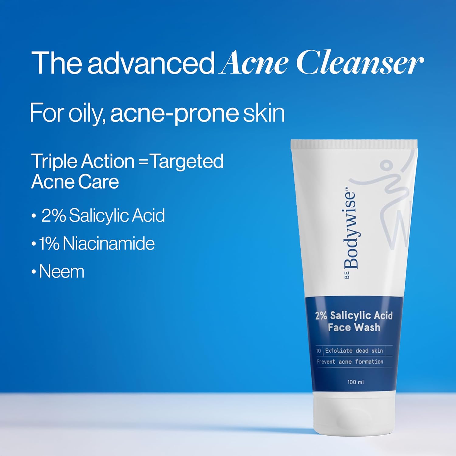 BeBodywise 2% Salicylic Acid Face Wash for Acne-Prone Skin - 100 ml