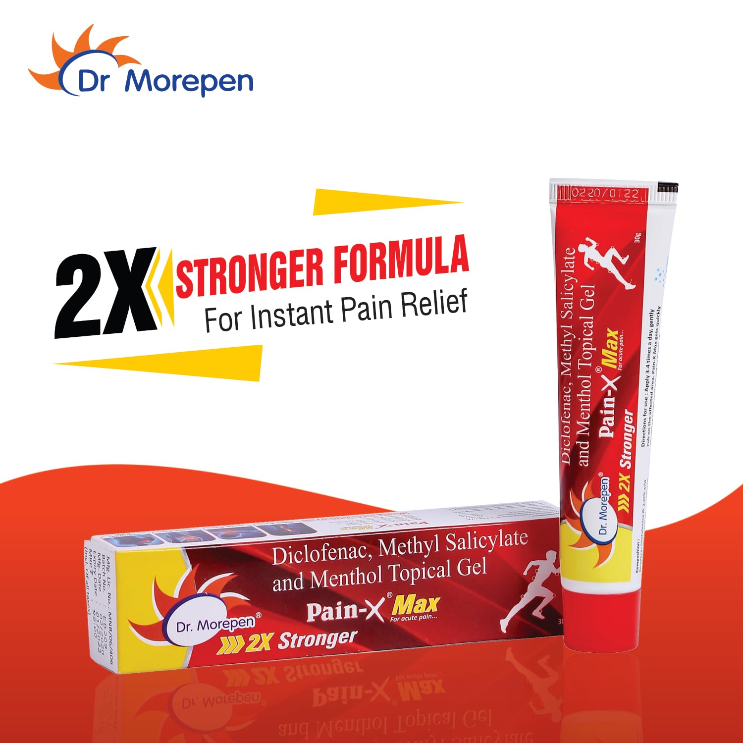DR. MOREPEN Pain-X Max Body Pain Relief Gel for Muscle, Neck & Back Pain Relief - 30gm Pack of 2