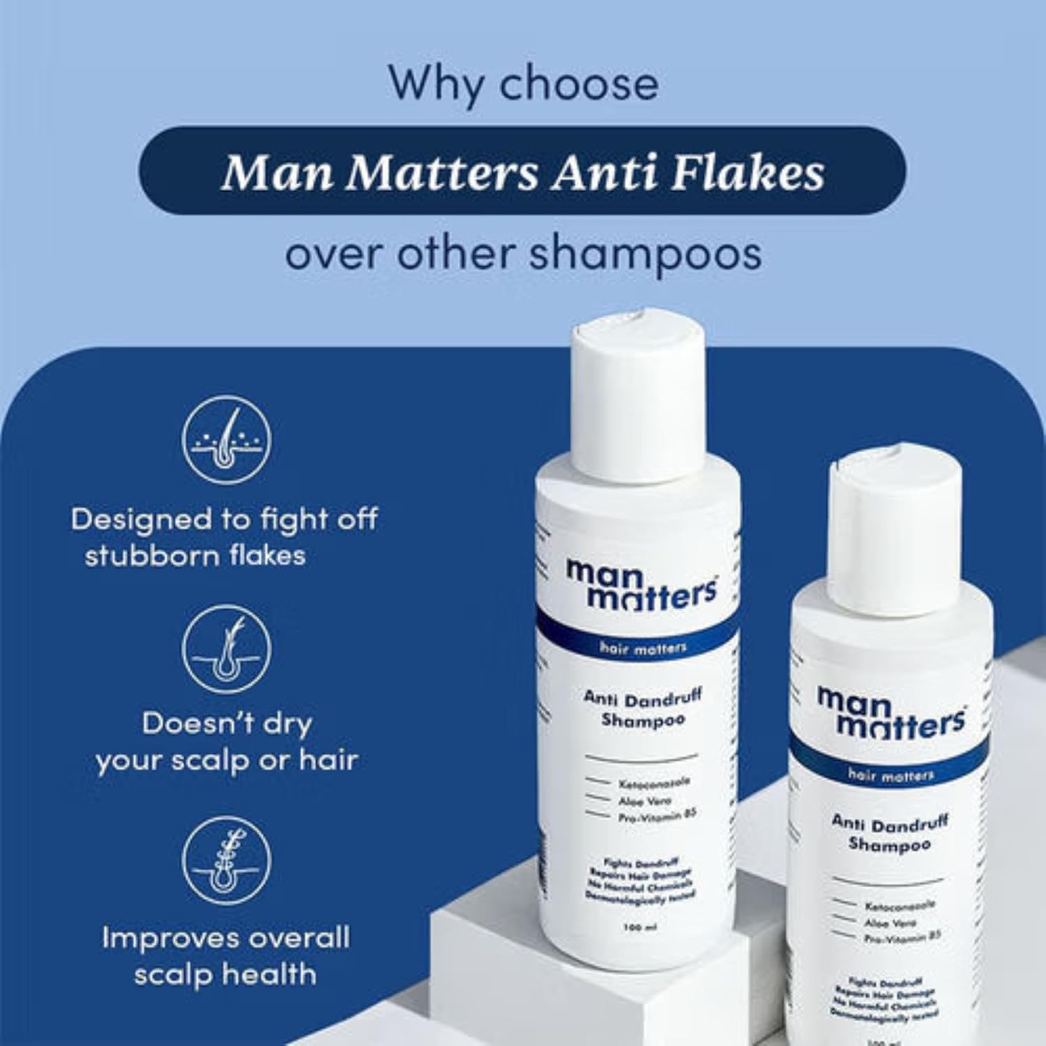 Man Matters Ketoconazole Anti Dandruff Shampoo | Removes Dandruff and Health | 100ml
