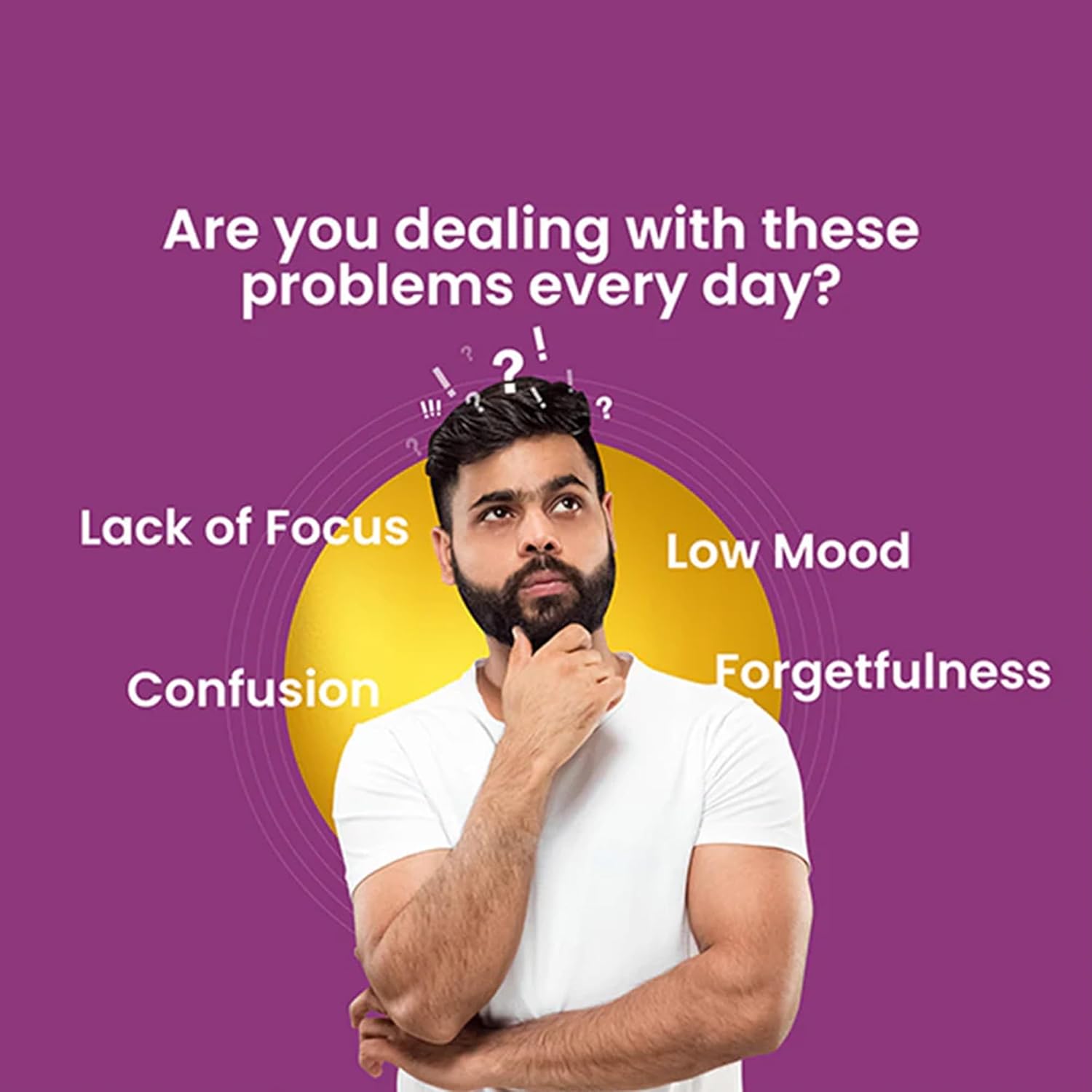 DR. MOREPEN Memory, Focus & Mood Tablets Enriched With GABA, Ashwagandha, Chamomile & Brahmi-Vitamins B1, B2, B3, Magnesium | Safe For Brain Health, Non-GMO & Preservatives Free-60 Tablets