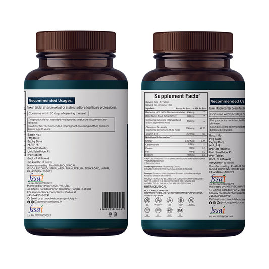 Miduty by Palak Notes Blood Sugar Control Tablets - 60 tabs