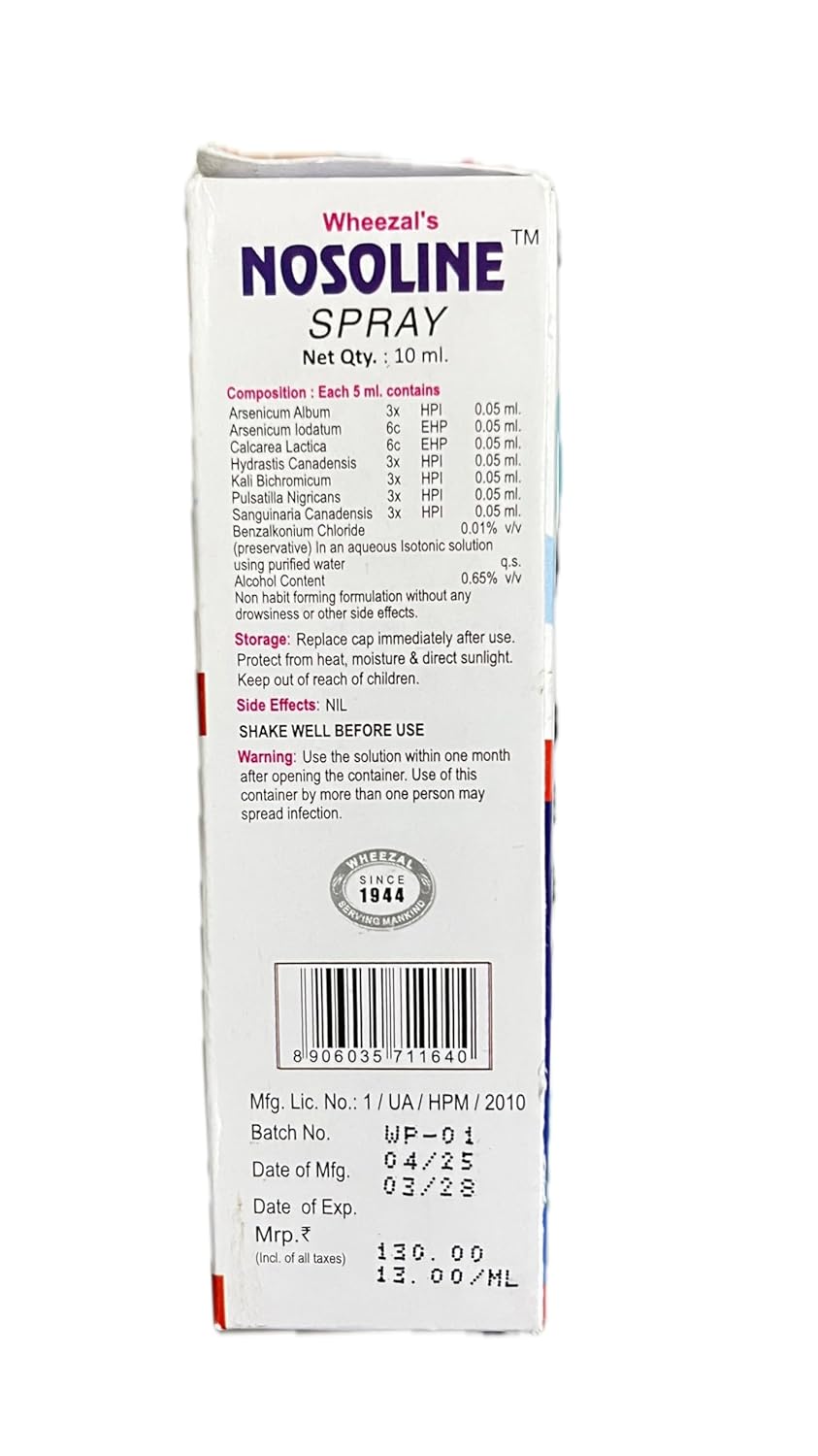 Wheezal Nosoline Nasal Spray - 10 ml