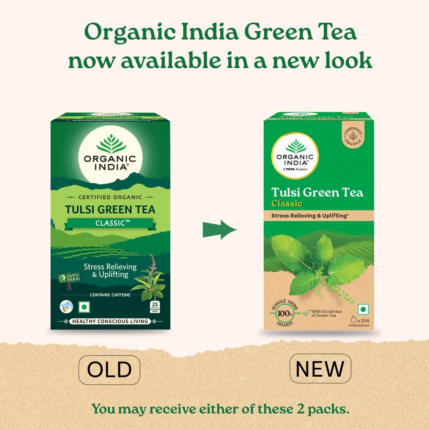 A TATA Product - Organic India Tulsi Green Tea Classic - 25 Tea Bags