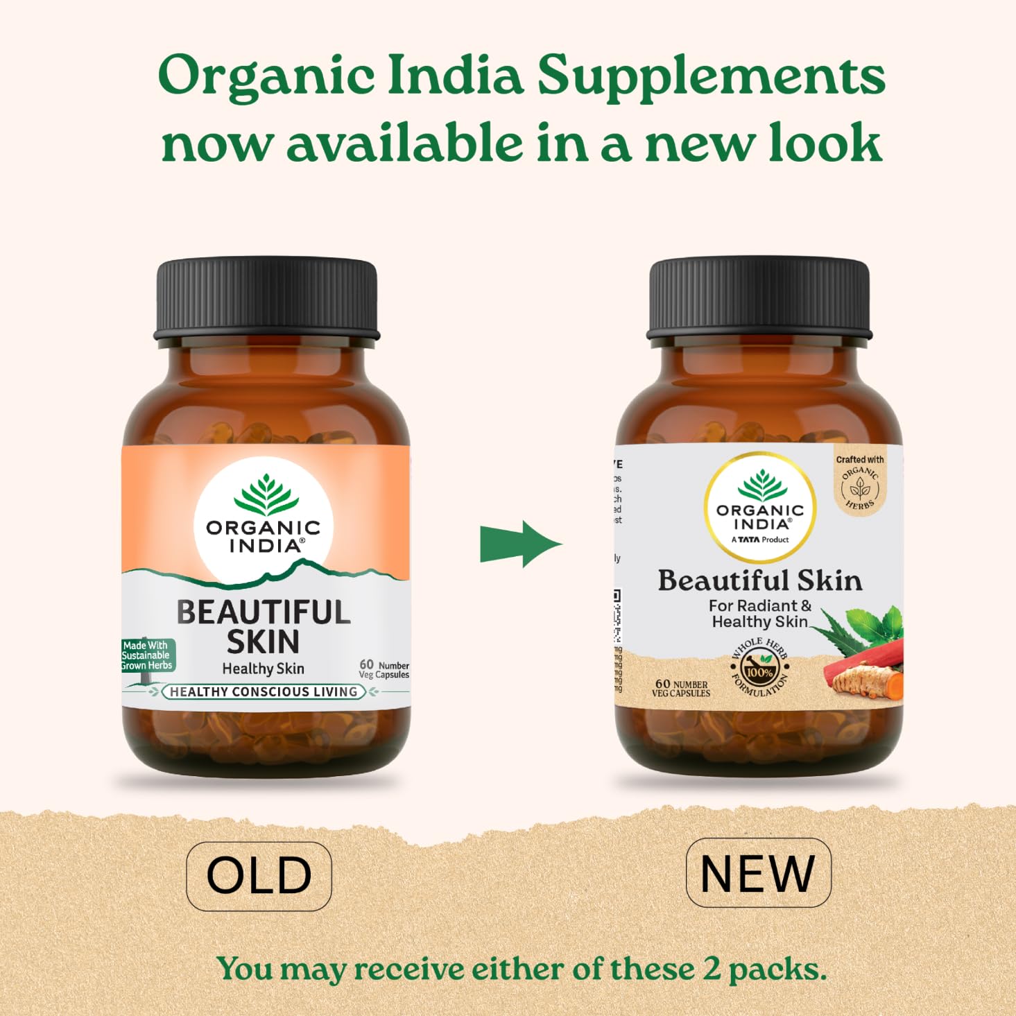 A TATA Product -Organic India Beautiful Skin Capsules, 60 Capsules