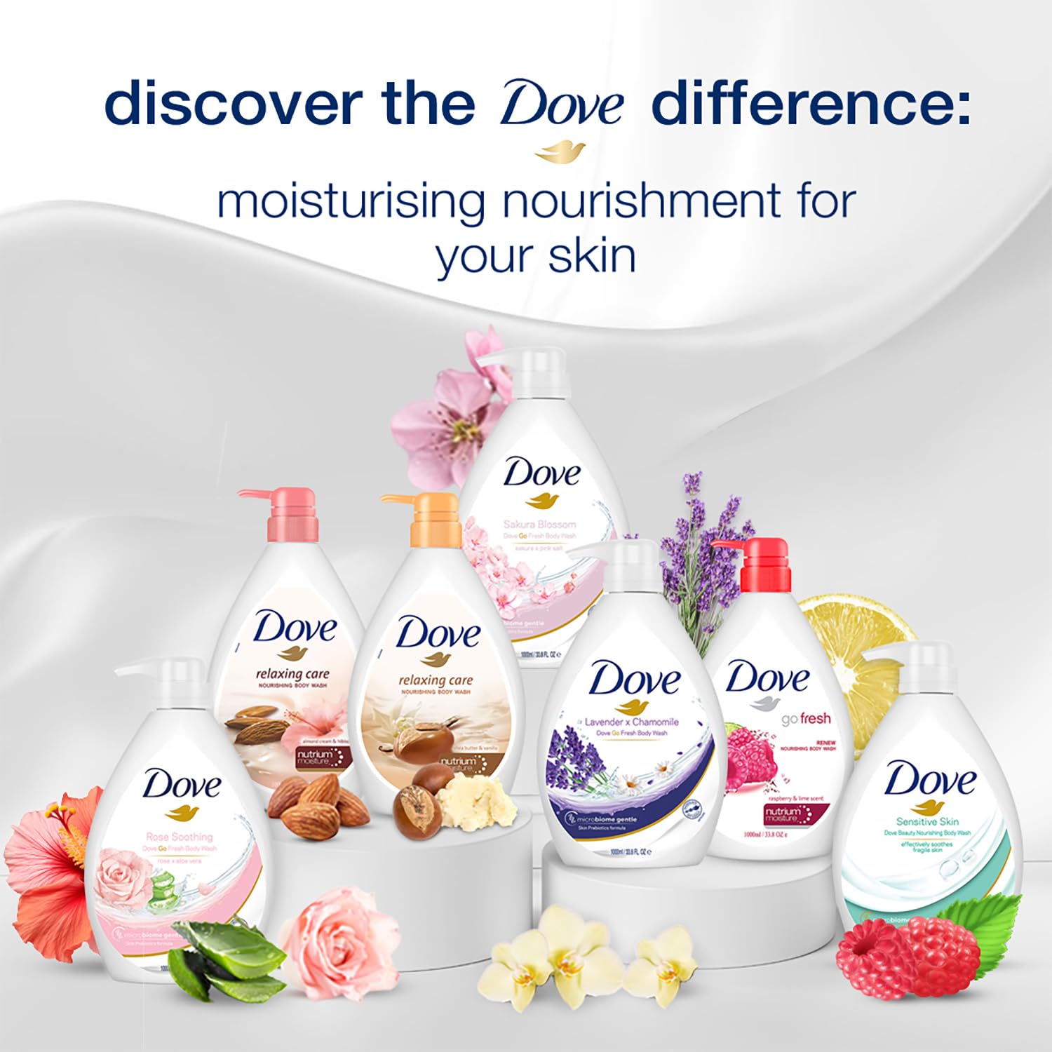 Dove Body Wash - Sakura Blossom Go Fresh - 1000 ml
