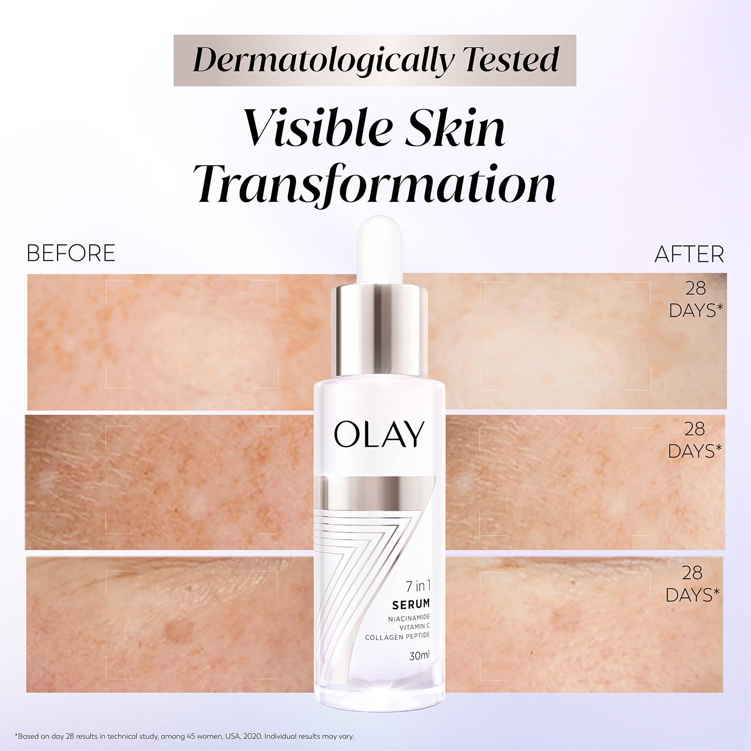 Olay 7in1 Serum with Niacinamide, Vitamin C, Collagen Peptides - 30 ml