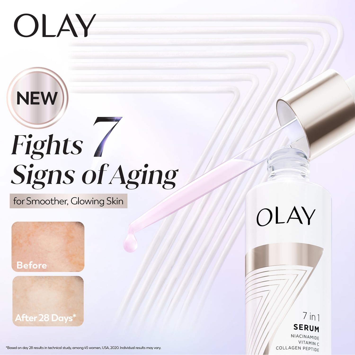 Olay 7in1 Serum with Niacinamide, Vitamin C, Collagen Peptides - 30 ml
