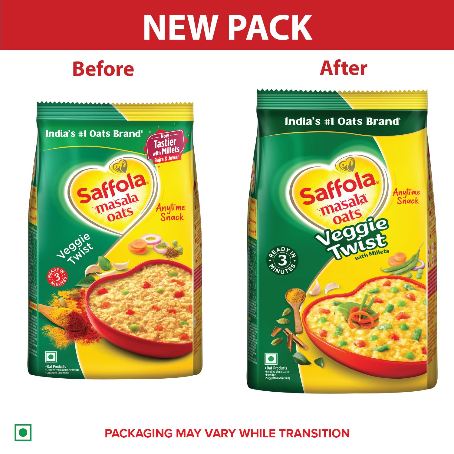 Saffola Masala Oats Veggie Twist - 1 kg