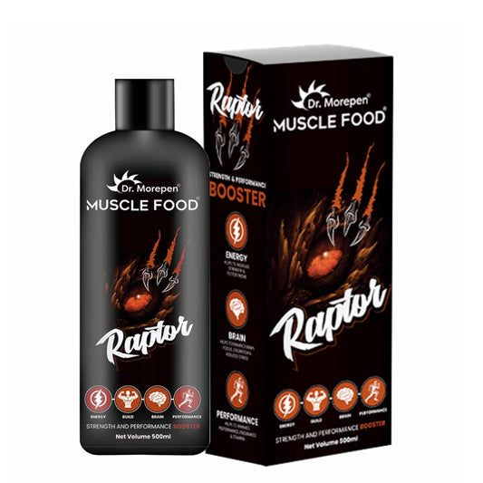 Dr. Morepen Muscle Food Raptor for Men 500ML | Ayurvedic Strength & Energy Support | Shilajit, Ashwagandha, Safed Musli, Gokhru, Arjun, Draksha & Honey | Helps Maintain Energy & Recovery
