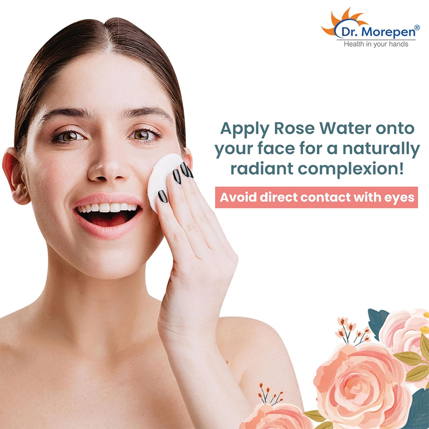 Dr. Morepen Pure & Natural Rose Water Spray for Face, Alcohol Free Toner - 100ml Pack of 4