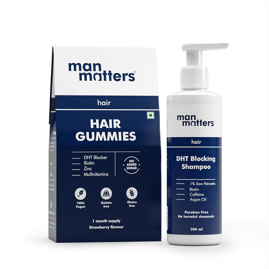 Man Matters Biotin Hair Gummies & Anti Hair Fall Shampoo Combo - combo