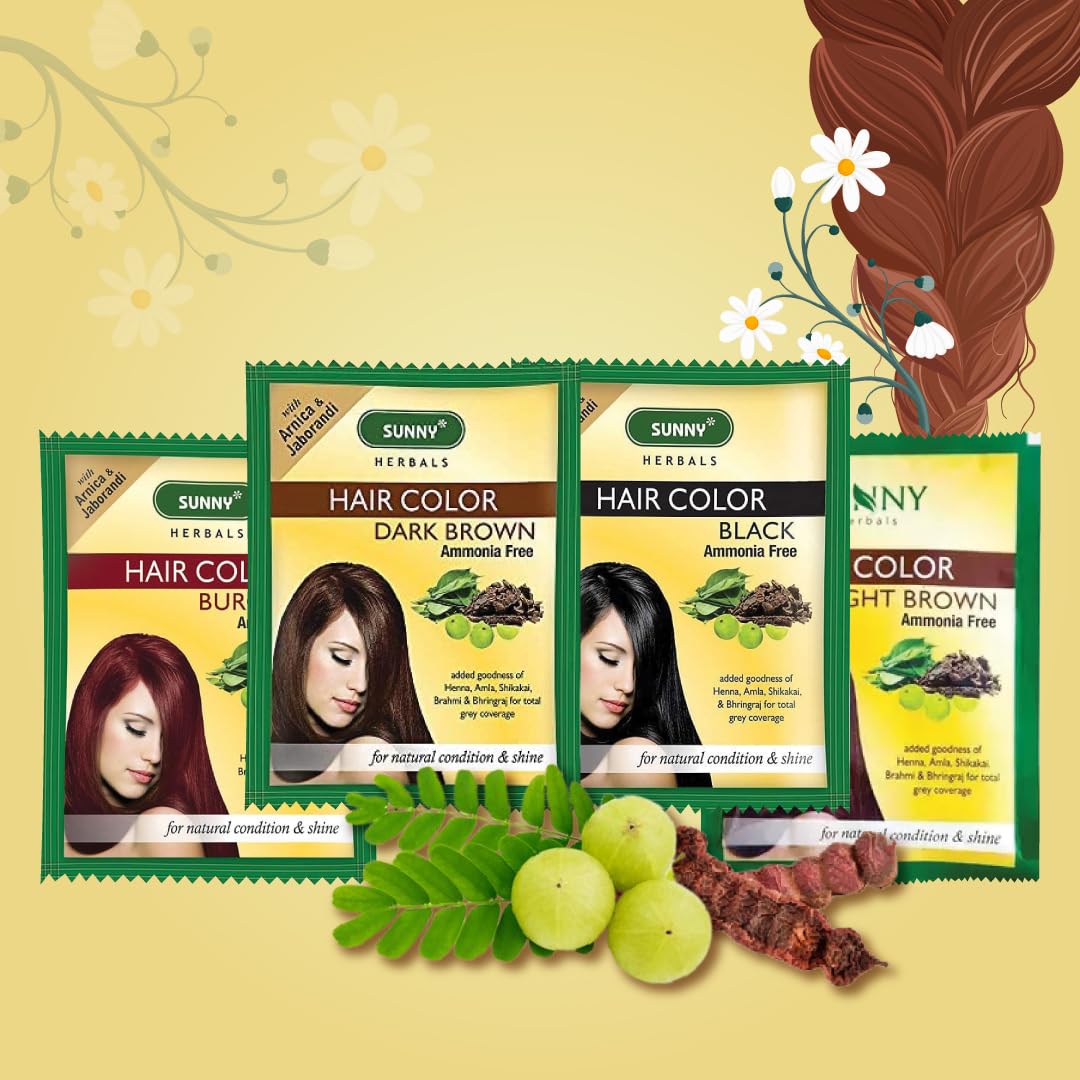 Bakson's Sunny Herbals Hair Color Burgundy - 20 gm - Pack of 2