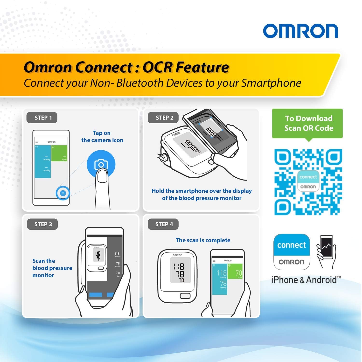 HEM-7121J Omron Digital Arm Blood Pressure Monitor with Intellisense Technology & Cuff Wrapping Guide for Most Accurate Measurement